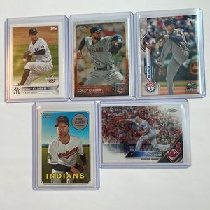 Lot of 5 Corey Kluber Topps MLB Baseball Cards